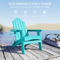 Lue Bona Folding Adirondack Chair Aruba Blue Hdps Fire Pit Patio Chairs Weather Resistant Modern Plastic Outdoor Chairs With C