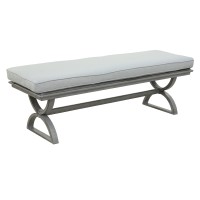 Outdoor Aluminum Bench With Cushion Cast Silver(D0102H7C64J)