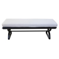 Outdoor Aluminum Bench With Cushion Black Silkcast Silver(D0102H7C6T2)