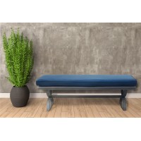 Outdoor Aluminum Bench With Cushion Denim Blue(D0102H7C6Nx)