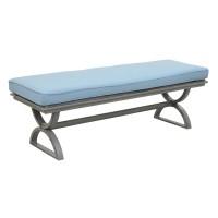 Outdoor Aluminum Bench With Cushion Washed Whiskeyblue(D0102H7Cyhx)