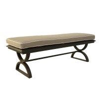 Outdoor Aluminum Bench With Cushion Chocolate Silkcanvas Taupe(D0102H7C6Wt)
