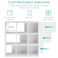 Best Choice Products 9Cube Storage Organizer 11In Shelf Opening Bookcase Display Shelf Customizable W 3 Removable Back Pan