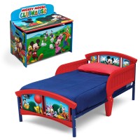 Mickey Mouse 2-Piece Toddler Bedroom Set By Delta Children - Includes Toddler Bed And Deluxe Toy Box, Blue