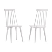 Duhome Dining Chairs Set Of 2 Wood Dining Room Chair White Spindle Side Kitchen Room Country Farmhouse Chairs White