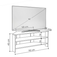 Jv Home Thales Stylish Corner Tv Stand Entertainment Unit | Tv Cabinet | Meuble Tv For Living Room, Bedroom Suitable Up To 50??Tvs (Light Mocha)