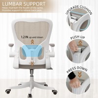 Monhey Office Chair - Ergonomic Office Chair With Lumbar Support & Flip-Up Arms Home Office Desk Chairs Height Adjustable High Back Rockable Computer Chair Swivel 360