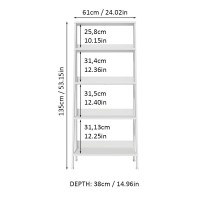 Madesa 5-Tier Ladder Shelf With Storage Space, Free Standing Bookshelf, Wood, 15