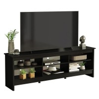 Madesa Tv Stand With 6 Shelves And Cable Management, For Tvs Up To 75 Inches, Wood Tv Bench, 23??H X 14