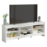 Madesa Tv Stand With 6 Shelves And Cable Management, For Tvs Up To 75 Inches, Wood Tv Bench, 23??H X 14