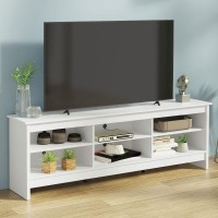 Madesa Tv Stand With 6 Shelves And Cable Management, For Tvs Up To 75 Inches, Wood Tv Bench, 23??H X 14