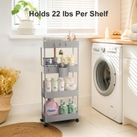 Pipishell Slim Storage Cart With Wheels Bathroom Cart Organizer Bathroom Storage Small Rolling Cart For Bathroom Laundry Room