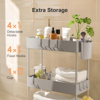 Pipishell Slim Storage Cart With Wheels Bathroom Cart Organizer Bathroom Storage Small Rolling Cart For Bathroom Laundry Room