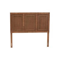 Baxton Studio Giordano Classic and Traditional Ash Walnut Finished Wood Full Size Headboard