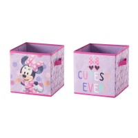 Idea Nuova Disney Minnie Mouse Set Of Two Spacious Collapsible Storage Cubes, 10