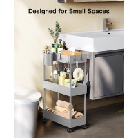 Pipishell Slim Storage Cart With Wheels Bathroom Cart Organizer Bathroom Storage Small Rolling Cart For Bathroom Laundry Room