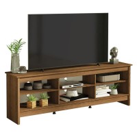 Madesa Tv Stand With 6 Shelves And Cable Management, For Tvs Up To 75 Inches, Wood Tv Bench, 23??H X 14