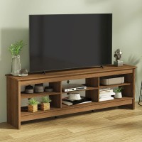 Madesa Tv Stand With 6 Shelves And Cable Management, For Tvs Up To 75 Inches, Wood Tv Bench, 23??H X 14