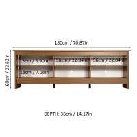 Madesa Tv Stand With 6 Shelves And Cable Management, For Tvs Up To 75 Inches, Wood Tv Bench, 23??H X 14