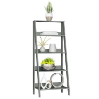 Madesa 5-Tier Ladder Shelf With Storage Space, Free Standing Bookshelf, Wood, 15