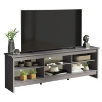 Madesa Tv Stand With 6 Shelves And Cable Management, For Tvs Up To 75 Inches, Wood Tv Bench, 23??H X 14