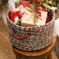 Holiday Tweed Braided Basket Holiday Blend 12x12x8