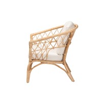 Baxton Studio Feya Modern Bohemian Natural Brown Antique Rattan Armchair