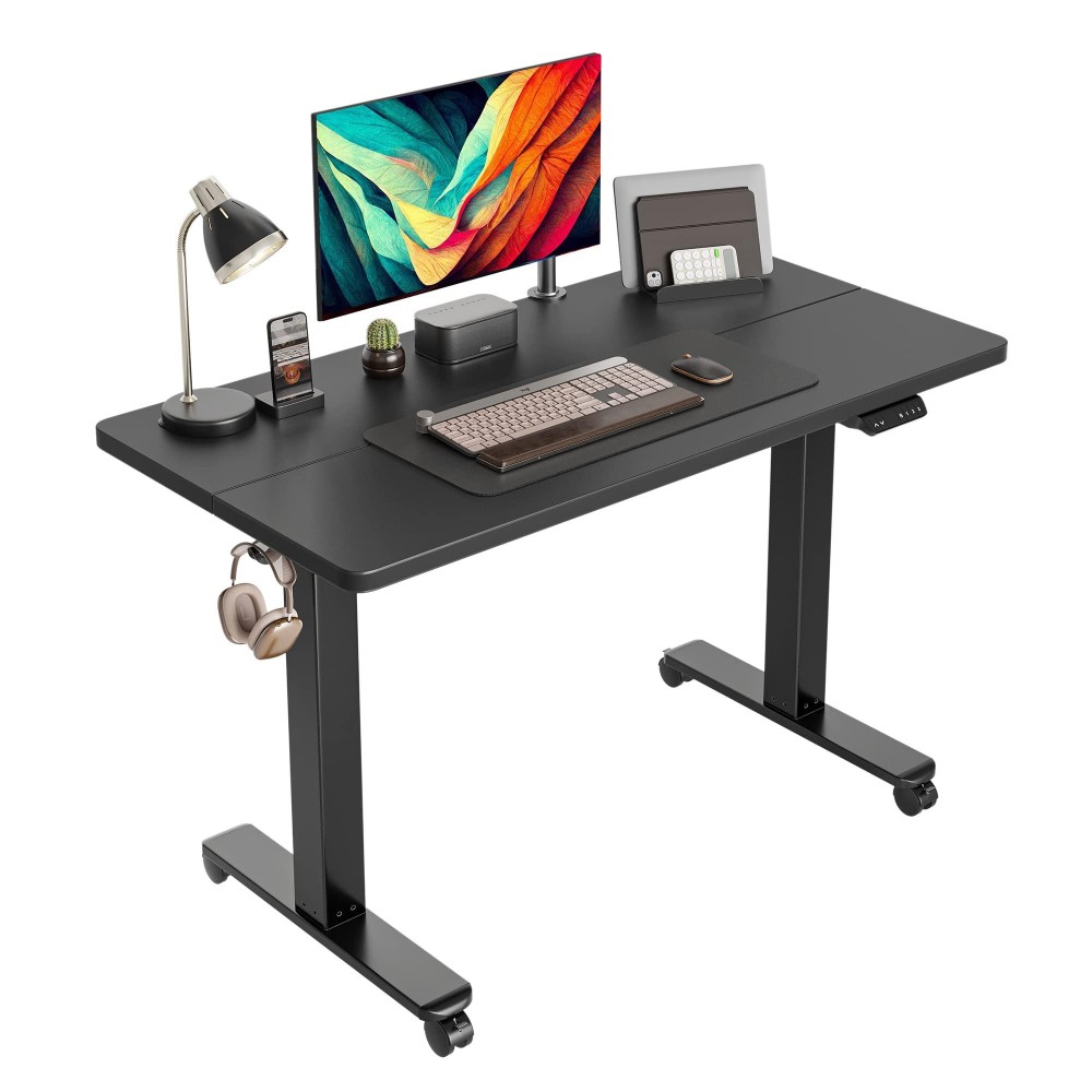 Cubicubi Electric Standing Desk, 40 X 24 Inches Height Adjustable Sit Stand Desk, Ergonomic Home Office Computer Workstation, Black
