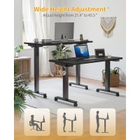 Cubicubi Electric Standing Desk, 40 X 24 Inches Height Adjustable Sit Stand Desk, Ergonomic Home Office Computer Workstation, Black