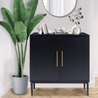 Vrullu Modern Storage Cabinet, Free Standing Buffet Cabinet, Black Sideboard And Buffet Storage, Wood Accent Cabinet For Living Room, Hallway, Entryway, Dining Room, Bedroom (1, Black)