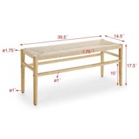 ECLY. Woven Bench for Bedroom End of Bed Bench 39.5