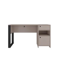 Techni Mobili Modern Style Industrial Writing Desk with Storage, Grey