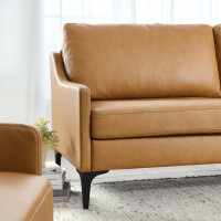 Modway Corland Upholstered Leather, Sofa, Tan