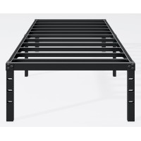 Hafenpo 14 Inch Twin Bed Frame Sturdy Platform Bed Frame Metal Bed Frame No Box Spring Needed Heavy Duty Twin Size Bed Frame E