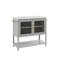 Katrina Kitchen Island GrayWhite Marble