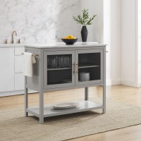 Katrina Kitchen Island GrayWhite Marble