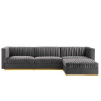 Sanguine Channel Tufted Performance Velvet 4Piece Modular Sectional Sofa