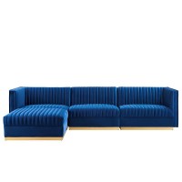 Sanguine Channel Tufted Performance Velvet 4Piece Modular Sectional Sofa