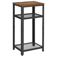 Vasagle 3Tier Tall Side Table Small Telephone End Table Stand With 2 Mesh Storage Shelves For Office Bedroom Living Room Ki