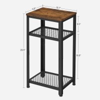 Vasagle 3Tier Tall Side Table Small Telephone End Table Stand With 2 Mesh Storage Shelves For Office Bedroom Living Room Ki