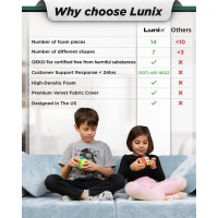 Lunix Lx15 14Pcs Modular Kids Play Couch, Child Sectional Sofa, Fortplay Bedroom And Playroom Furniture For Toddlers, Convertible Foam And Floor Cushion For Boys And Girls, Blue