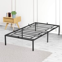 Alkmaar Twin Size Bed Frame,14 Inch Black Metal Twin Bed Frame,No Box Spring Needed Twin Size Platform Bed Frame (Fzcc2211090201)