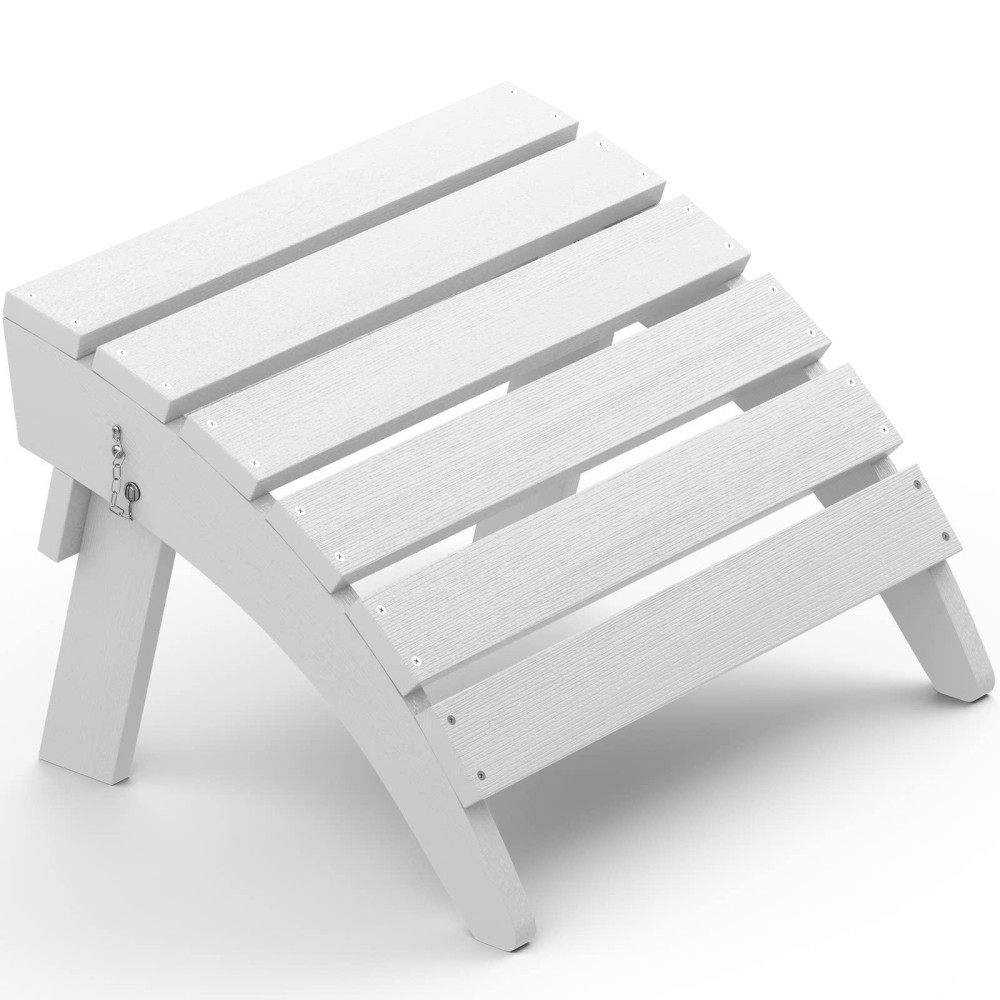 Serwall Folding Adirondack Ottoman White