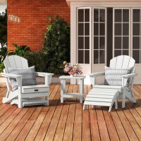 Serwall Folding Adirondack Ottoman White