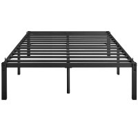 Yaheetech Full Bed Frame With Storage Space, No Box Spring Needed, 16 Inches Powerful Storage Space, Sturdy Steel Slat Support, Black