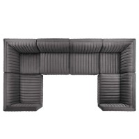 Conjure Channel Tufted Performance Velvet 6Piece UShaped Sectional