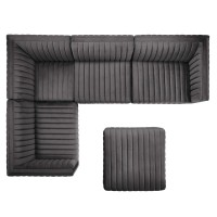 Conjure Channel Tufted Performance Velvet 5Piece Sectional