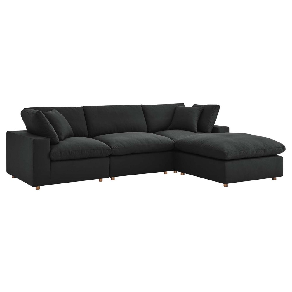 Commix Down Filled Overstuffed 4 Piece Sectional Sofa Set