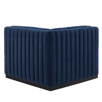 Conjure Channel Tufted Performance Velvet Left Corner Chair