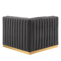 Conjure Channel Tufted Performance Velvet Right Corner Chair